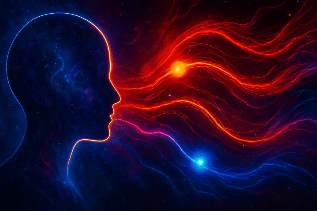 AI-generated visual representing emotional blockages and coping strategies in identity work by Renata Clarke.